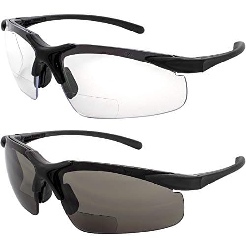 Global Vision Apex 2.5 Bifocal Safety Glasses 2 Pair Clear and Smoke Lenses