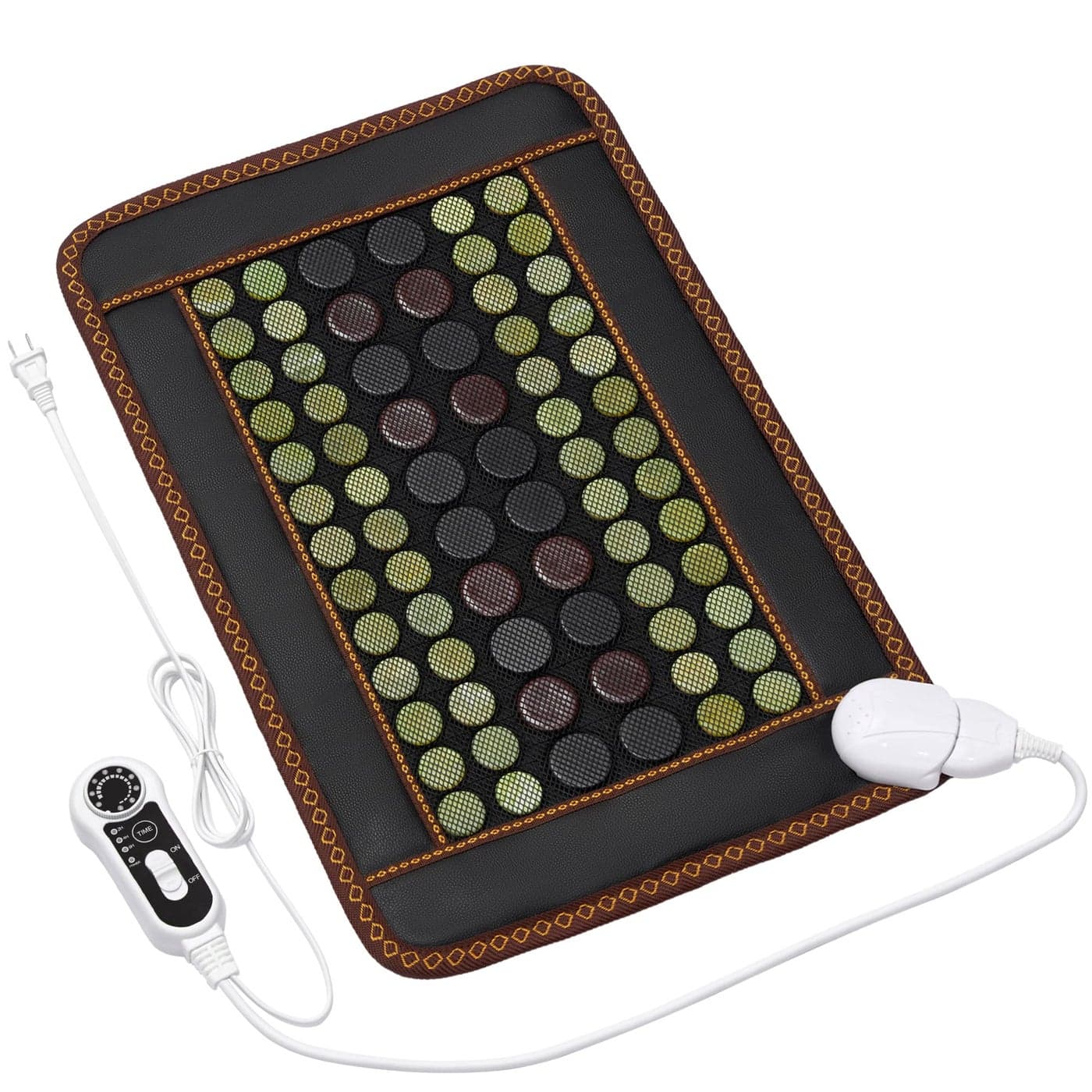 Far Infrared Heating Pad Natural Jade and 2 Different Tourmaline Heating Pad Electric Heating Pads for Back Neck Shoulders and Abdomen Auto Shut Off FunctionChristmas Gifts for Women Men