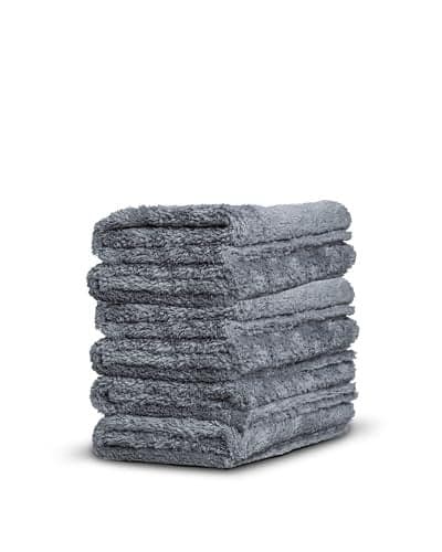 Adam's Borderless Grey Microfiber Towel (6pk) - Premium Ultra Soft Car Detailng Towel Cloths, 480gsm - Safe for Car Wash, Home Cleaning & Pet Drying Cloths (16 Inch x 16 Inch)