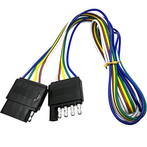 CARROFIX 5Way Flat Trailer Wire Extension 48 5Pin Wiring Connector VehicleSide and TrailerSide