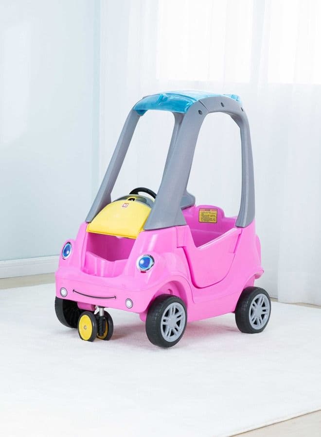 Cute Kids Sliding Car Cozy Coupe Ride-On Toy Toddler Push And Buggy Includes Working Doors Steering Wheel