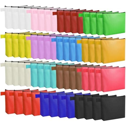 60 Pcs Canvas Makeup Bags Bulk MultiPurpose Cosmetic Bag with Zipper MultiPurpose Blank Travel Toiletry Bag Plain Blank Colored Bag for Travel Girls Pencil Craft 15 Colors 98 x 5 x 2 Inch