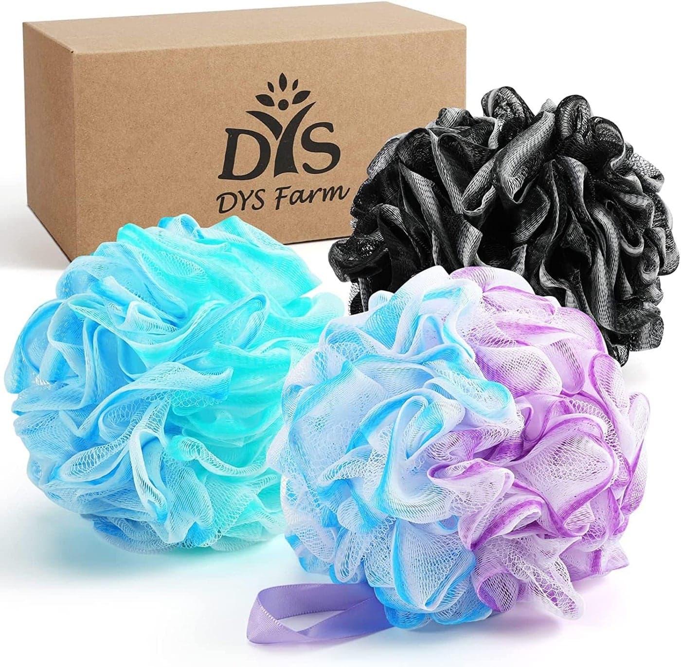 Bath Shower Pouf Large 75g XL Mesh Pouf Shower Ball Bath Loofah Sponge Pouf Body Exfoliating Bath Sponge Shower Sponge Body for Men and Women Silky and Smooth Skin Cleansing3color