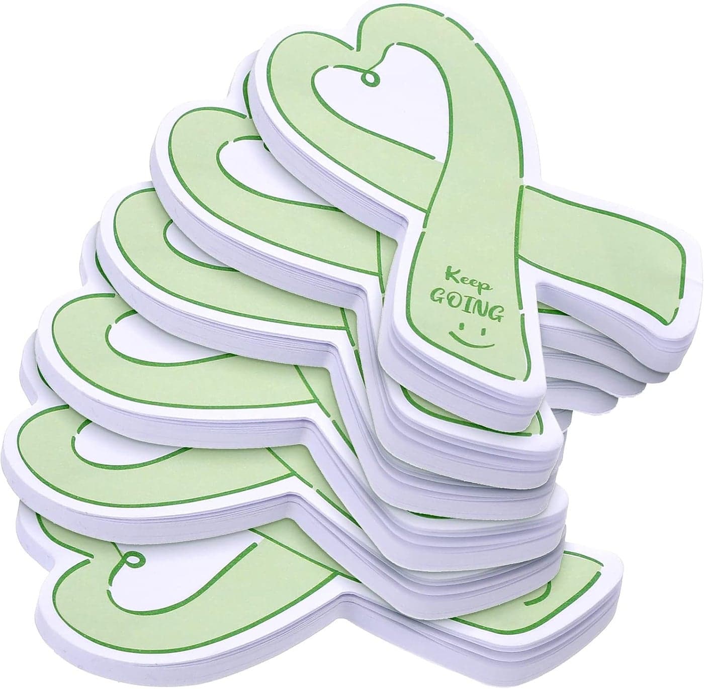 Teling 12 Pack Pads Mental Health Awareness Sticky Notes Mental Note Sticky Notes Green Ribbon Funny Sticky Notes Cute Notepads Self Stick Note Pads for Office School Home Mental Health Day Party