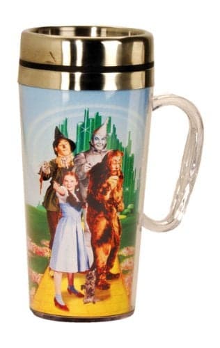 Spoontiques Wizard of Oz Insulated Travel Mug, 14oz - Double Wall Stainless & Acrylic Drink Cup with Twist Top Lid & Handle