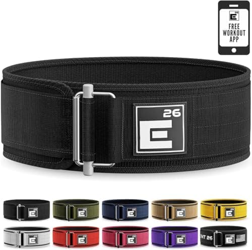 Self-Locking Weight Lifting Belt - Premium Weightlifting Belt for Serious Functional Fitness, Power Lifting, and Olympic Lifting Athletes (26" - 30", Around Navel, Small, Black)