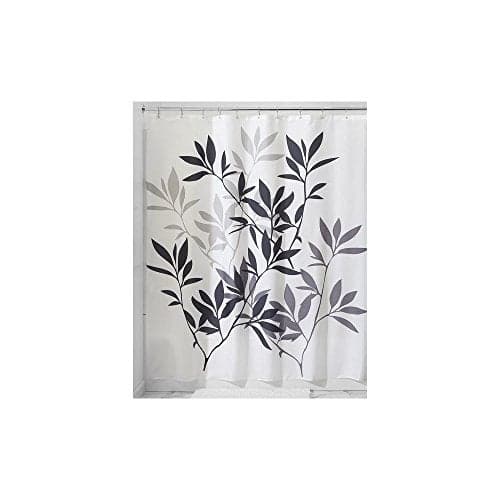 InterDesign 35620 Shower Curtain, 72 in W X 72 in L X 1/8 in T, Polyester, Neutral Black/Gray