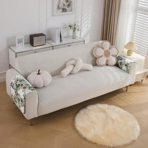 HOKIPO 'Elira Series' Water Repellent + Waterproof Quilted Sofa Mats | Make Your Own Sofa Cover Set | Length 150cm - Feather Brown Floral (AR-5246-C1)