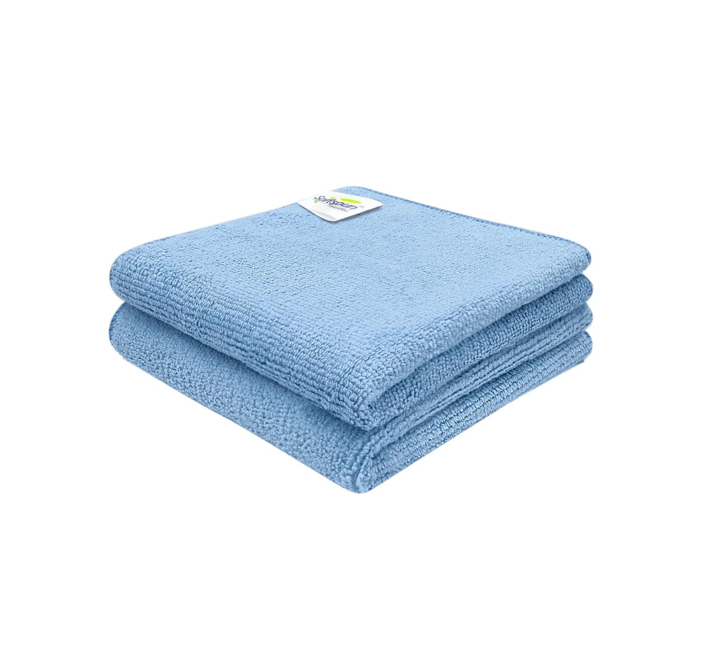 SOFTSPUN Microfiber Baby Hand & Face Wipes 30x30 Cms, 2 Piece Towel Set, 340 GSM Sky Blue! Super Soft & Silky for Hand, Face and Body - Hypoallergenic Sensitive Skin Wipes & Washcloths.