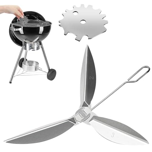 22-1/2-Inch One-Touch Cleaning System Kit, 7444 Replacement Parts-Grill Damper for Weber Grill, Also for Master-Touch Series, Performer Series, and Original Kettle Series 22" Charcoal Grills, Silver