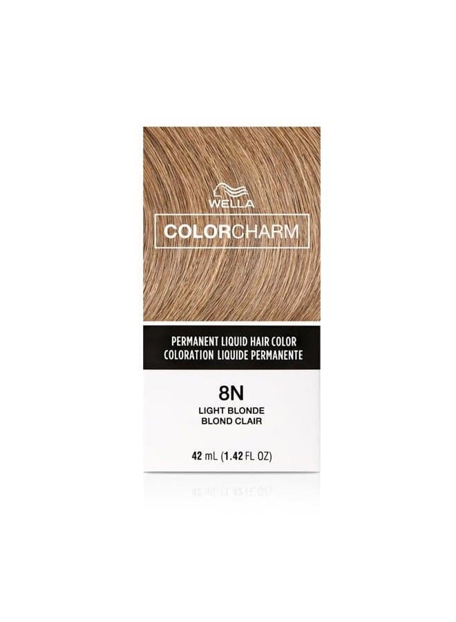 COLORCHARM Permanent Liquid Hair Color for Gray Coverage| 8N Light Blonde | 1.4 Fl Oz