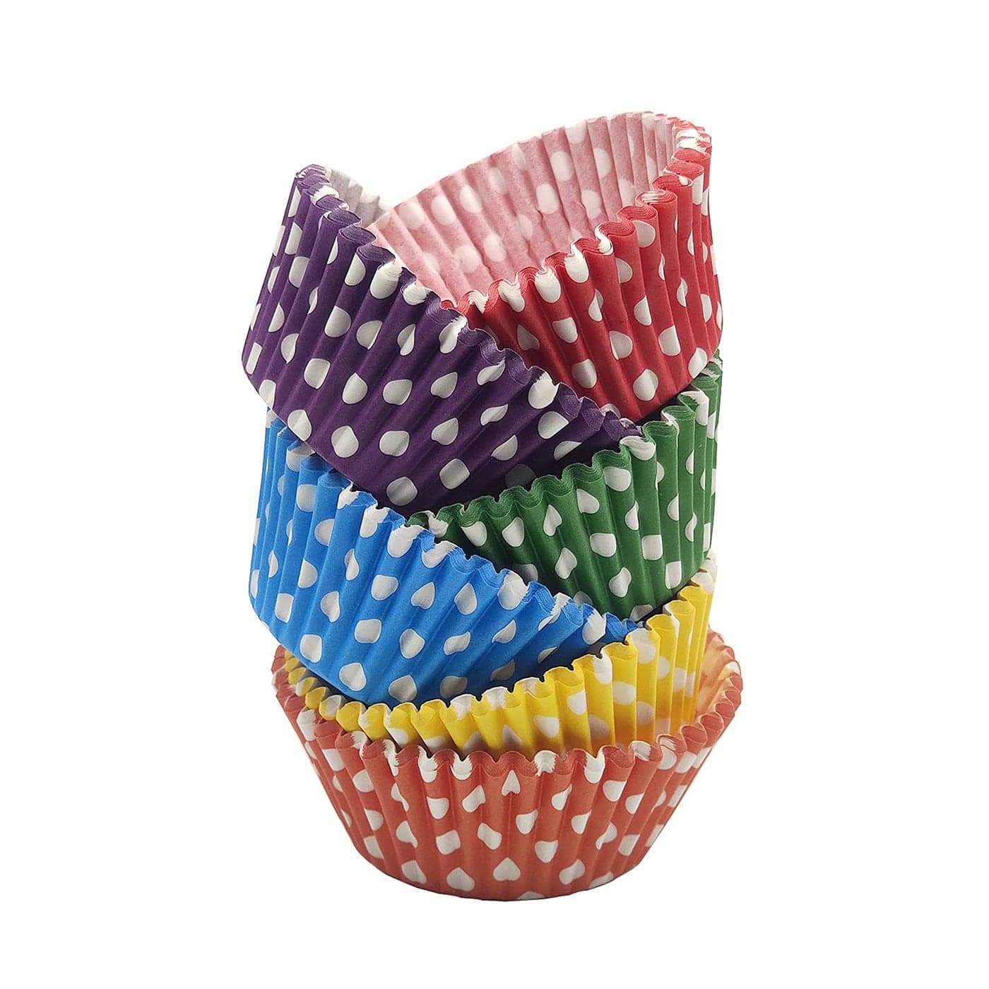 Bakehope Standard Baking Cups Cute Polka Dots Greaseproof Cupcake Liners6 Colors150 Counts