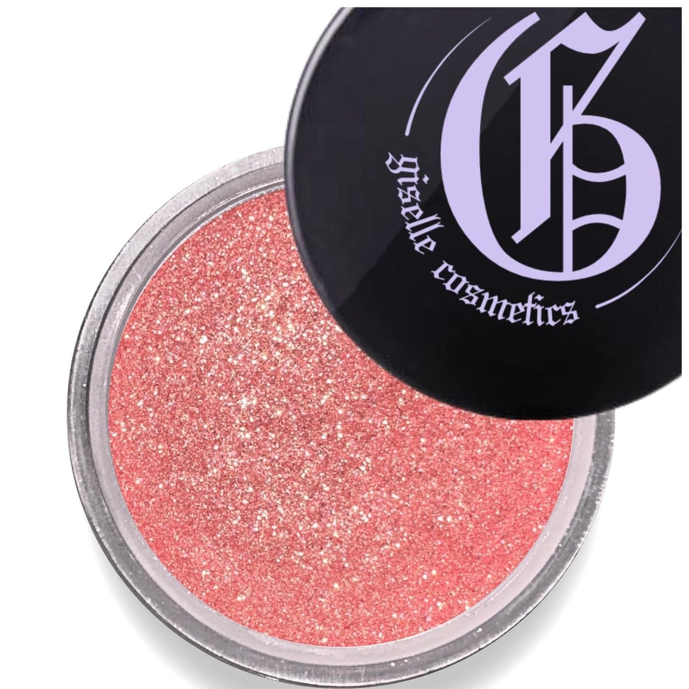 Giselle Cosmetics Coral Gold Loose Mineral Eye Shadow Organic TalcFree Shimmer Glitter Eye Makeup Sparkly Iridescent Eyeshadow Palette Coral Single