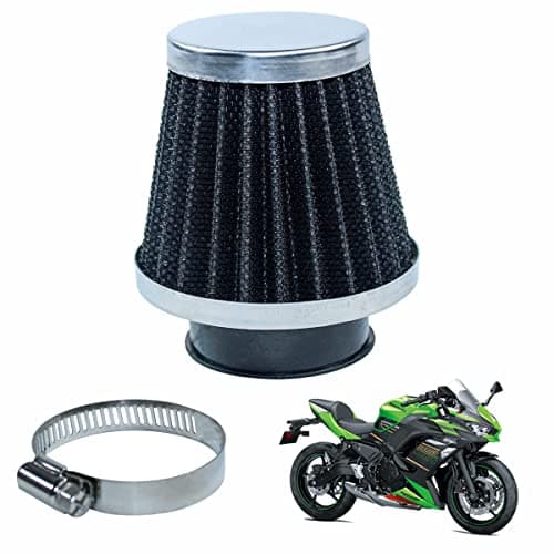 Asryd Motorcycle Air Filter Pods, Motorcycle Air Filter 42mm Round Tapered Clamp-on Pod Intake Filter Cleaner For Kawasaki Ninja 650 (Pack of 1)