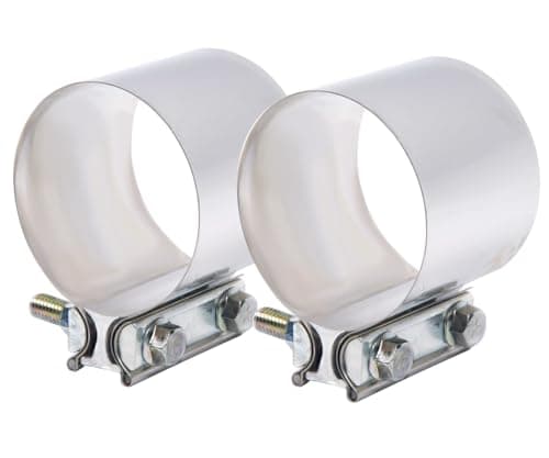 Elifecenter ID 4 Band Exhaust Clamps4 inch Exhaust Lap Joint Butt Clamps T304 Stainless Steel Band Clamp w108 High Grade Bolts2 Pieces