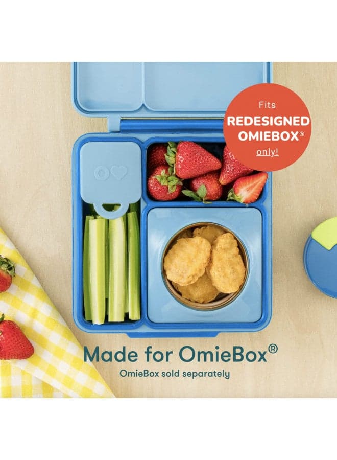 Omie OmieBox (2 pack) Leakproof Dips Containers To Go, Salad Dressing Container, Condiment Container with Lids - Food Safe Silicone - 4 ounces (Blue/Lime)