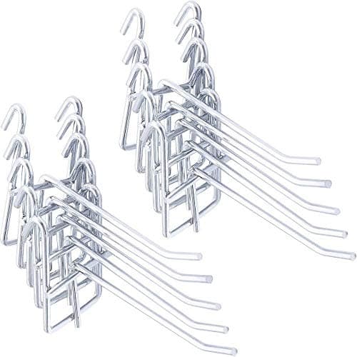 Sourcemall Stainless Steel Grid Wall Bracket Peg Board Display Hook for Panel for Supermarket 4 inch 30pack