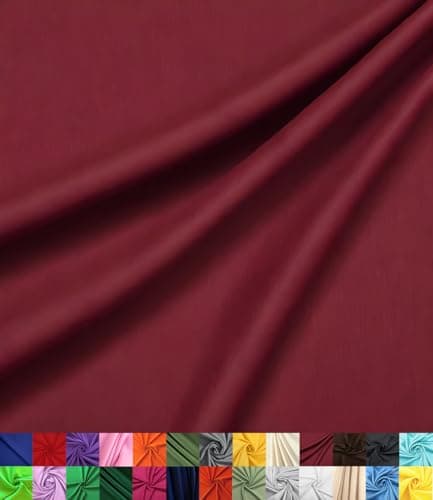 Barcelonetta Poplin Fabric for Sewing Poly Poplin 100 Polyester by the Yard 60 Wide Roll Arts and Crafts Supply Burgundy 1 Yard