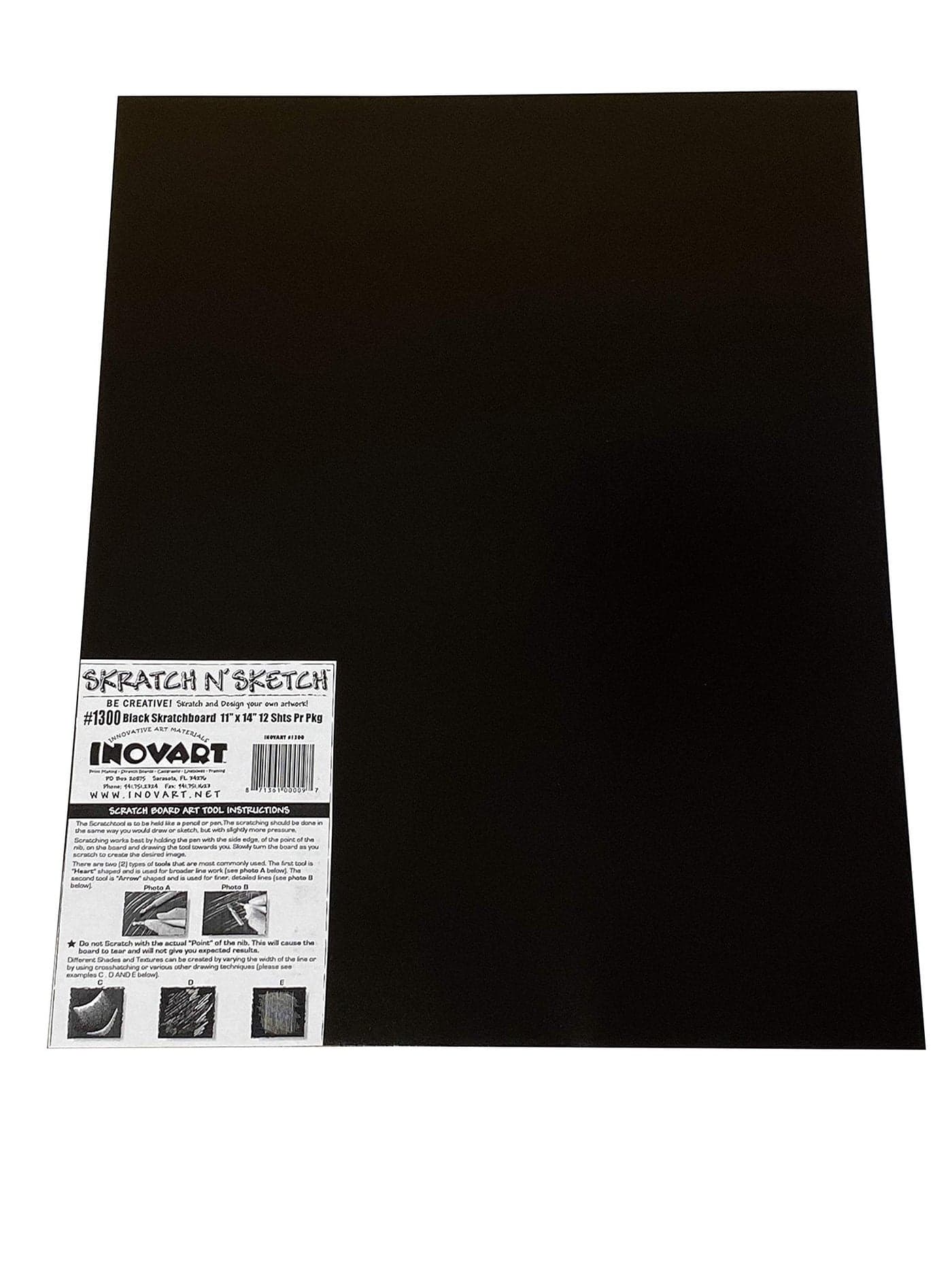 INOVART Black Scratchboard 11 x 14 12 Sheets