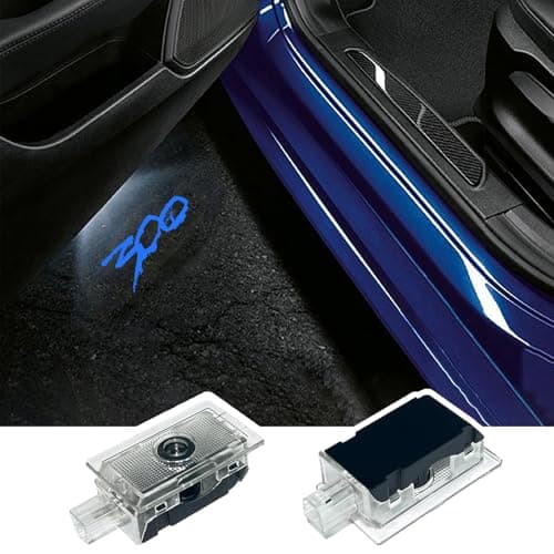 2PCS LED Car Door Logo Projector Lights for 300 300C 300S 2005-present Ghost Shadow Light Laser Courtesy Step Lights Puddle Lamp Accessories (Blue)