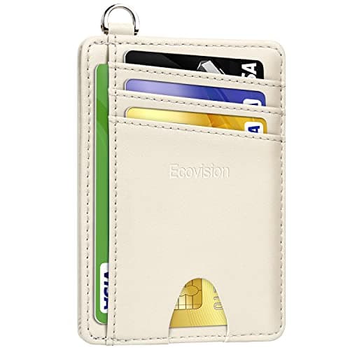 EcoVision Slim Minimalist Front Pocket Wallet, RFID Blocking Credit Card Holder Wallet with Detachable D-Shackle for Men Women