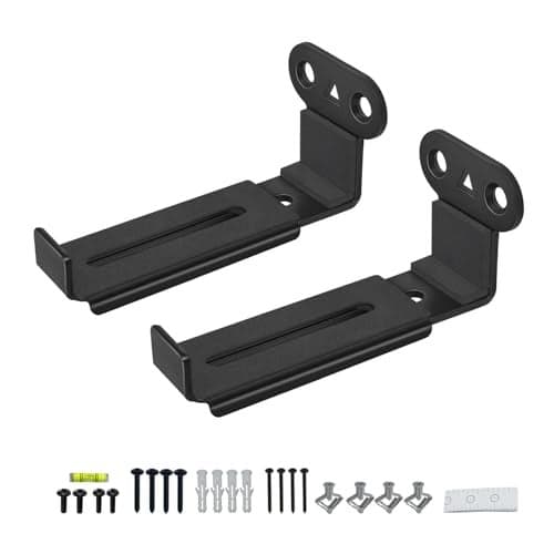 Howonder Soundbar Wall Mount,All Metal Sound Bar Mounts Under TV for Sonos,Samsung, Bose, Vizio, LG, Sony, JBL and More,Depth Adjustable 3.7”-6.3”, Hold up to 30 lbs,HD-118,2 Packs,Black