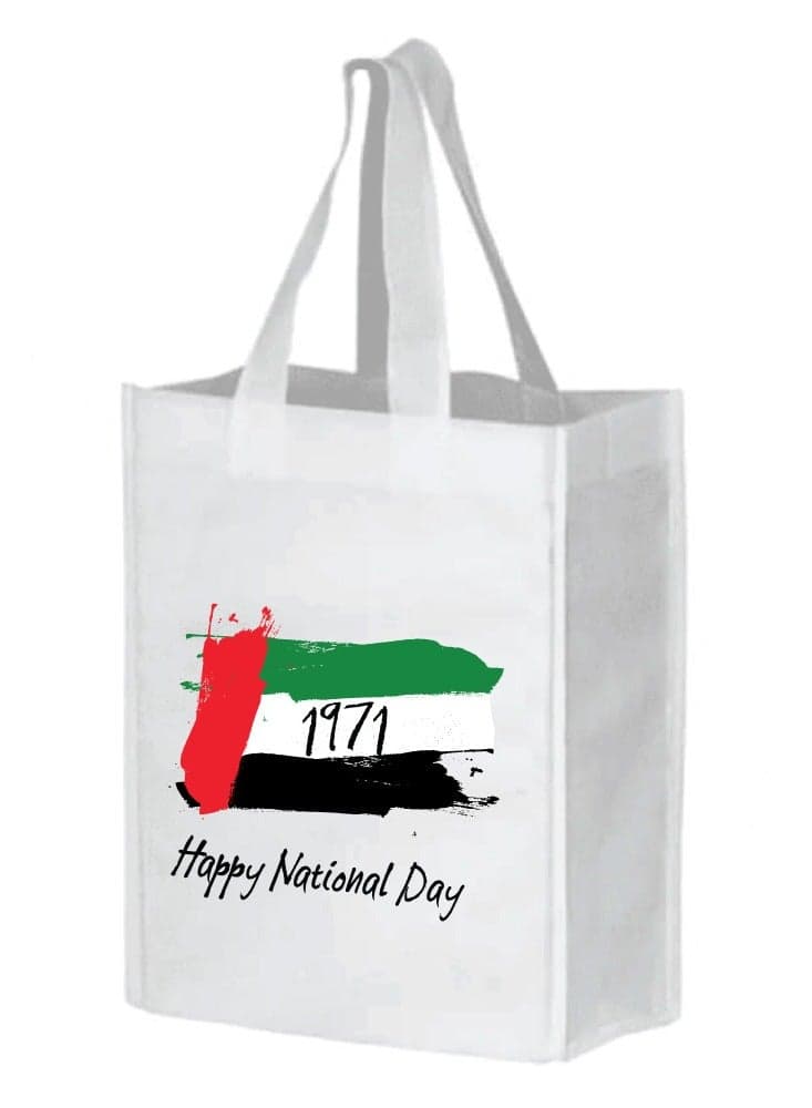 UAE National Day Non Woven Grocery Tote Bags Large