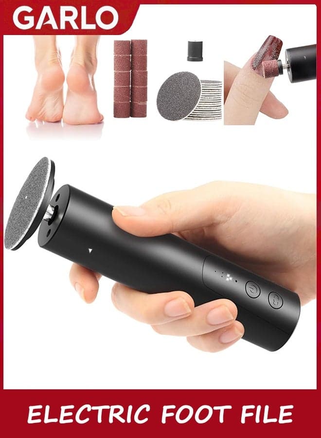 Electric Callus Remover for Feet, Electric Foot File Nail Grinder 2 in 1,Rechargeable Professional Foot Sander Pedicure Tool for Feet Dry Dead Skin with Sandpaper Disk, 6 Speed Adjustable