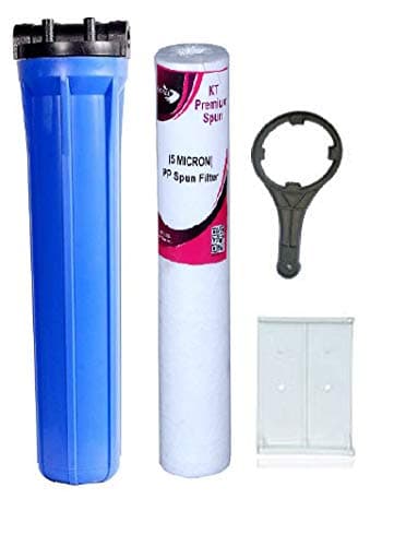 IONIX 20 Inch Slim Housing,Pre Filter Inches Forr Commercial And Domestic Water Purifier, For Usage Upto 300 Liters Per Day (1 Inlet Outlet, Sedimentation Filter, Blue)