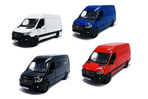 KiNSMART MercedesBenz Sprinter Cargo Van 148 O Scale Die Cast Metal Model Toy Van PullBack Action Set of 4