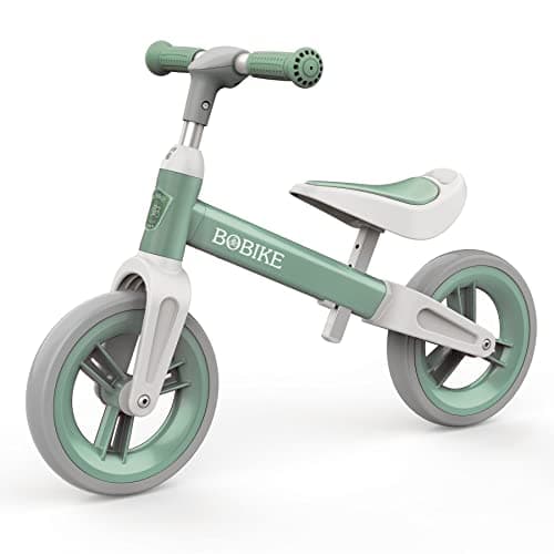 Bobike Toddler Balance Bike Toys for 1 to 6 Year Old Girls Boys Adjustable Seat and Handlebar NoPedal Training Bike Best Gifts for Kids Green