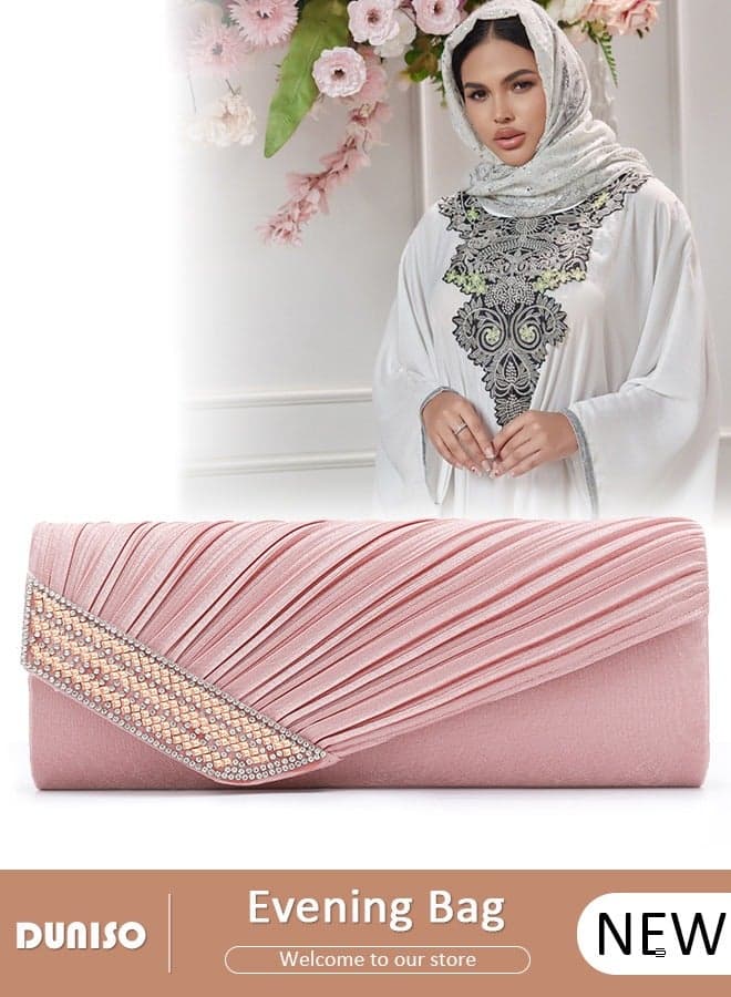 Diamond Evening Bag for Women Ladies Clutch Purse Sparkling Envelope Evening Bag Chain Purse Formal Cocktail Party Handbag Dress Bride Wedding Prom Party