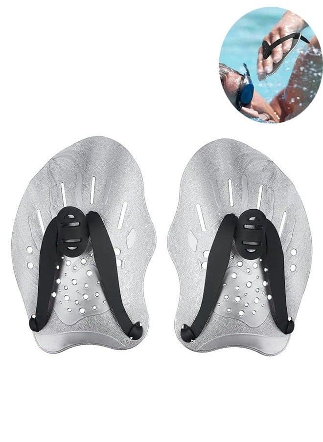 Swim Paddles Hand, Swim Training Hand Paddles with Adjustable Straps, Swim Paddles for Adult Children Uni Professional Swimming Accessories
