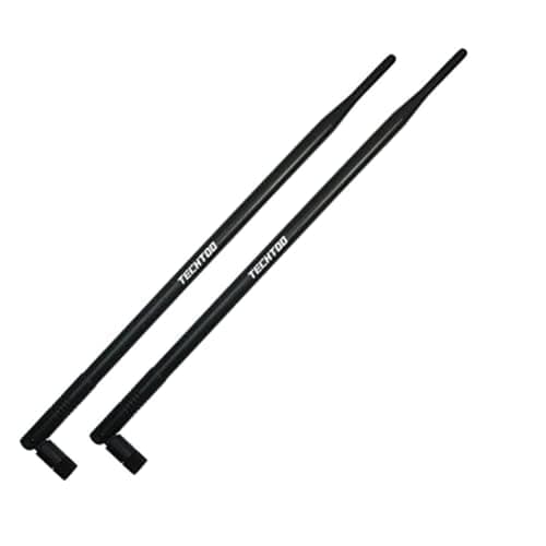 TECHTOO 9dBi WiFi Antenna with SMA Male Connector Compatible W/Foscam Anran Haloview IP Camera & Other Wireless Security Camera Antenna - 2.4Ghz Wireless Networking Device (SMA-Plug 2Pack)