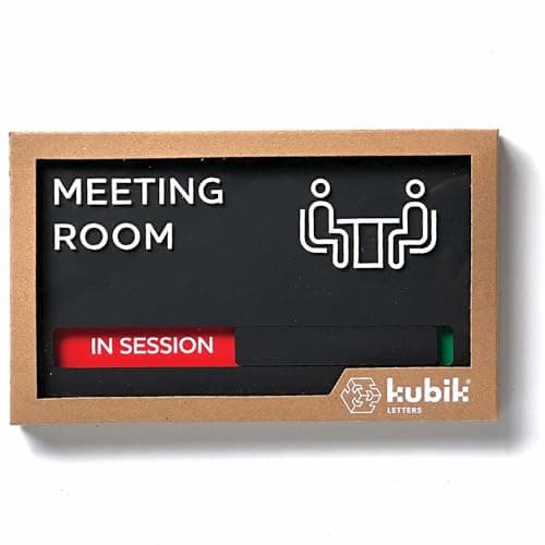 Kubik Letters Premium Meeting Room Sign - Do Not Disturb Sign - Meeting in Progress Door Sign - Office Sign - Sign Out - Office Door Sign - Door Signs for Office - Occupied Sign - Do Not Disturb Door Sign