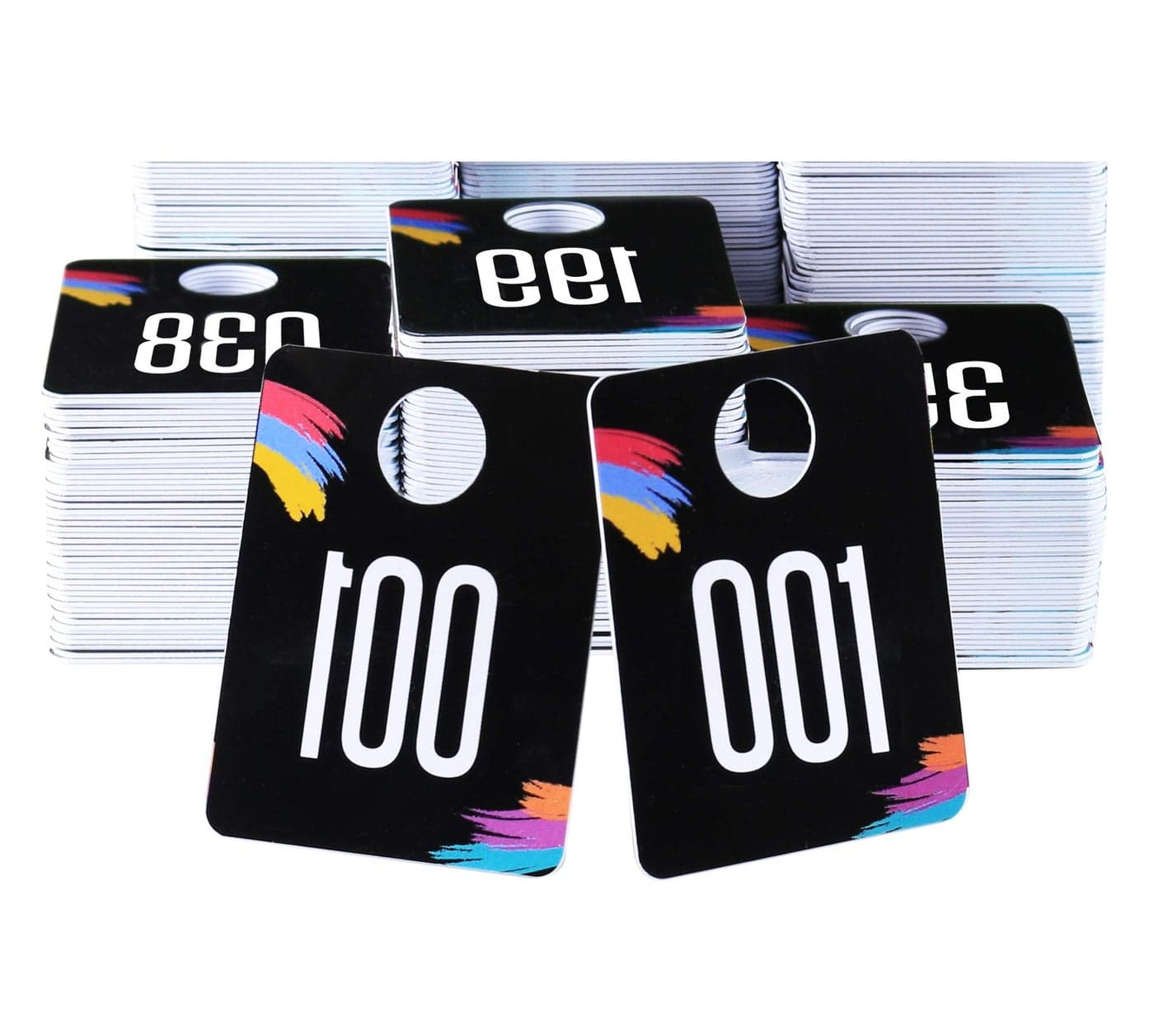 Live Sale Plastic Number Tags Normal and Reverse Mirror Image Reusable Hanger Cards 200 Consecutive Numbers 1200