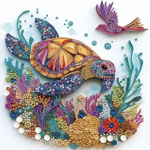 ZQEATRY Sea Turtle Diamond Painting Kits for Adults5D Special Shape Diamond Art Kits for Adults BeginnersDIY Crystal Rhinestones Diamond Dots with Gem Art KitsHome Wall Decor 12 X 12 inch