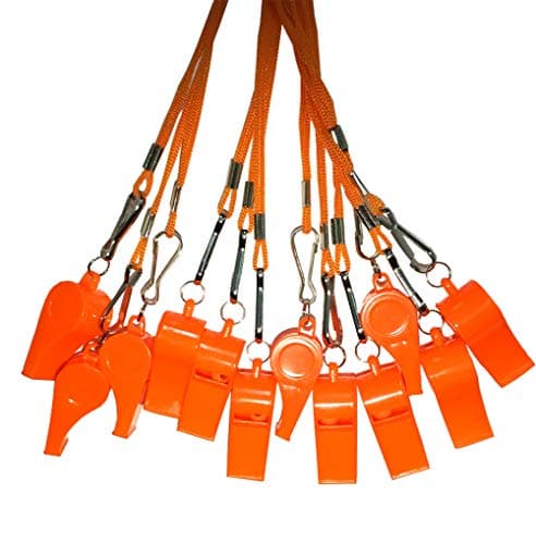 DYBADYSA 20 Pcs Orange Plastic Loud Whistles with Lanyard for Referee Coaches Basketball Football Sports Training Game Event Lifeguard Survival Emergency Fun School Kids Tool Set Suppliers