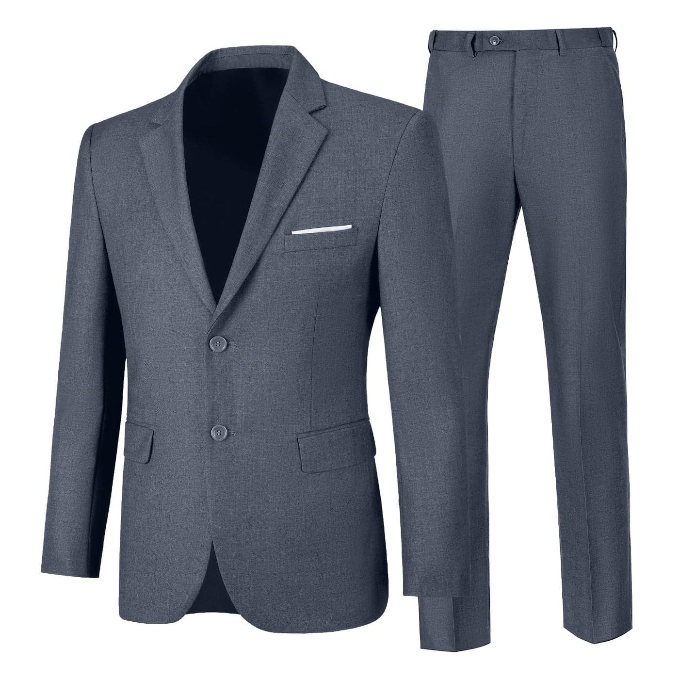 Mens Business Suit 2 Piece Slim Fit Drak Grey Homecoming Suits for Young Men Tuxedo Jacket and Pants SetM