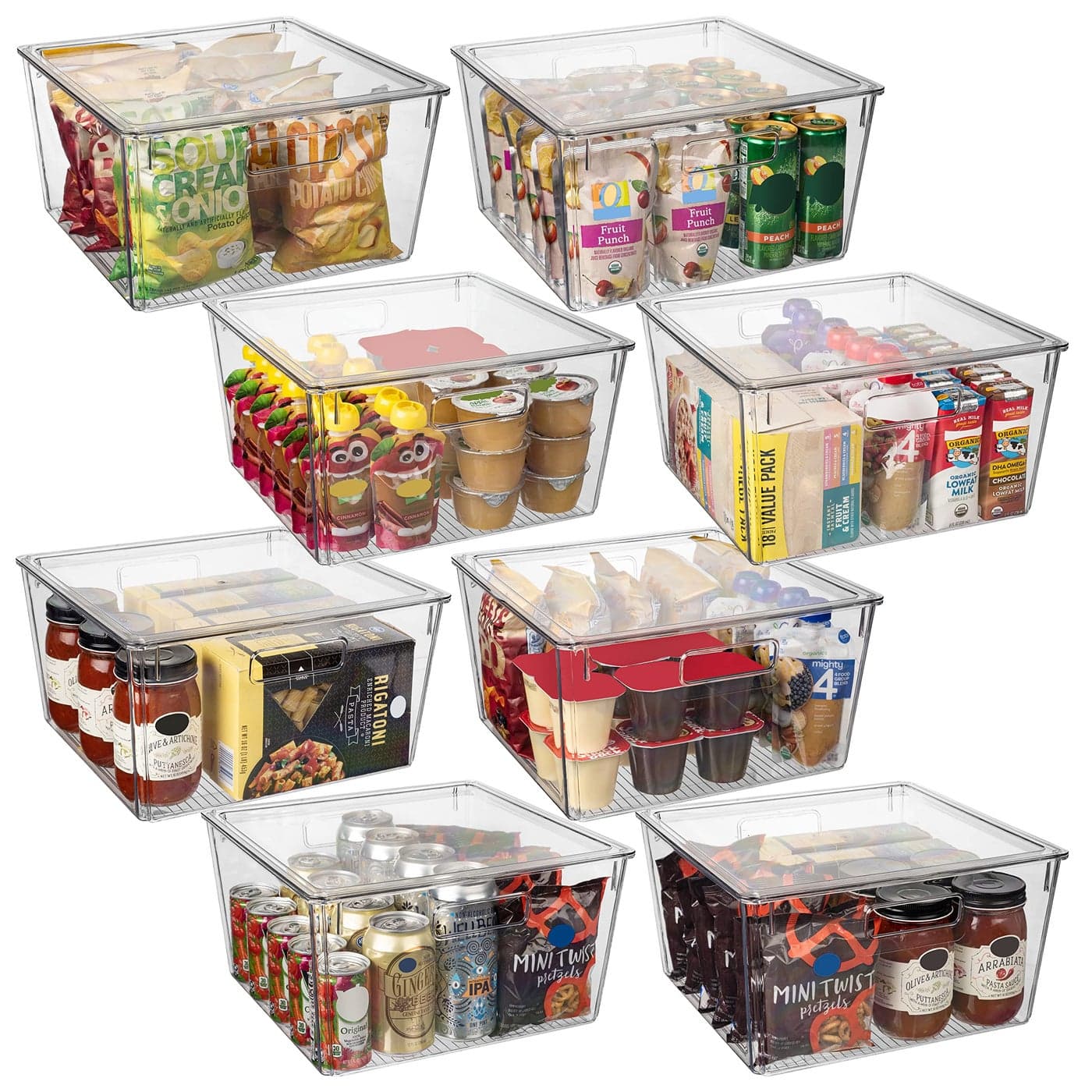 CLEARSPACE Plastic Storage Bins with Lids XL Perfect Kitchen Organization or Pantry Storage Fridge Organizer Pantry Organization and Storage Bins Cabinet Organizers