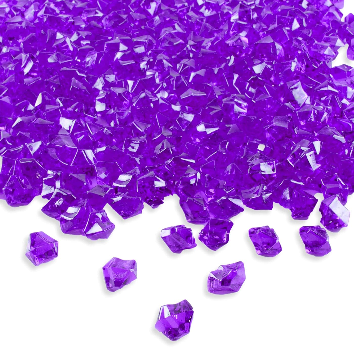 Super Z Outlet 120 Pack Acrylic Color Ice Rock Crystals Treasure Gems for Table Scatters Home Vase Fillers Event Wedding Arts Crafts Birthday Decoration Favor 1 InchPurple