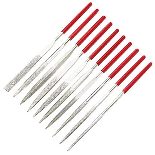 10-Piece Mini Diamond Needle File Set (6" Total Length 150 Grit Diamond File) by Kalim