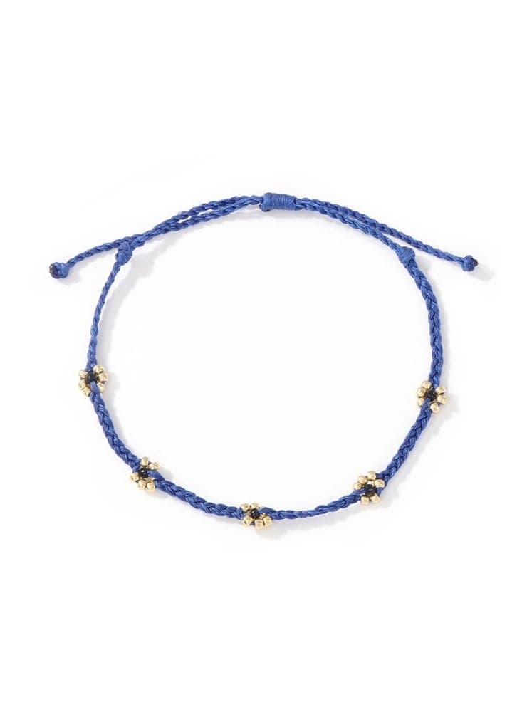 Ethnic Style Handmade Braided bracelet-Simple Thin-Styled Braided Daisy Bracelet Rope Wrap Wristband for Men Women (Blue+Gold)