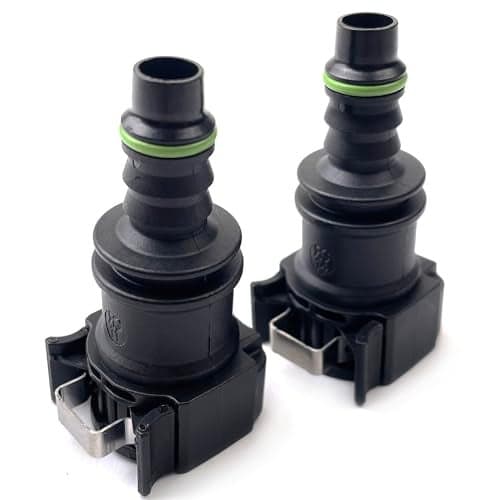 Fuel Line Quick Connector 3/8 Bundy Female to Barb Straight for 3/8 Steel to 5/16 ID 3/8 OD Nylon Tubing, Pack of 2