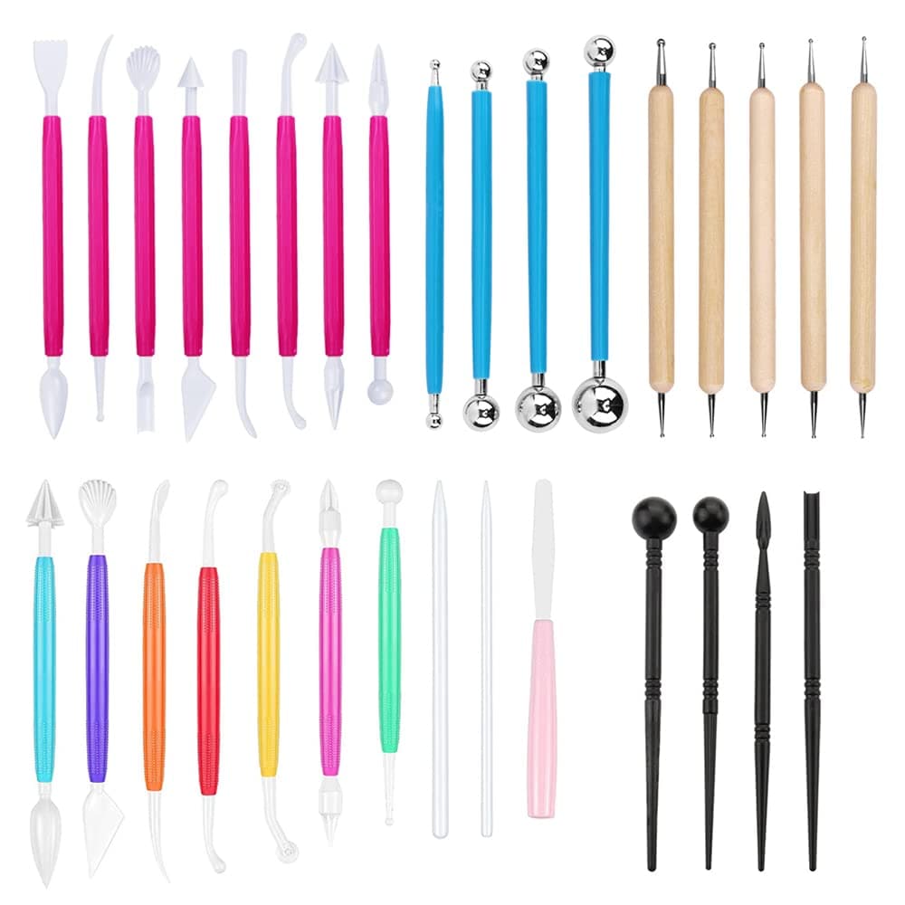 31 Pcs Cake Decorating Tool Set Fondant Tool Polymer Clay Tool Modeling Clay Sculpting Tools Kits for Pottery Sculpture