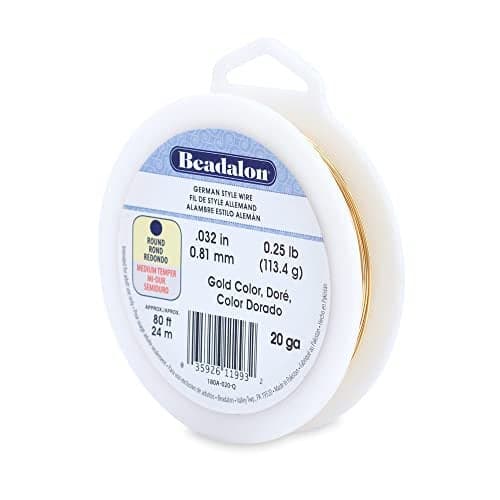Beadalon German Style Wrapping Wire, Round, Gold Color, 20 Gauge, 78 ft
