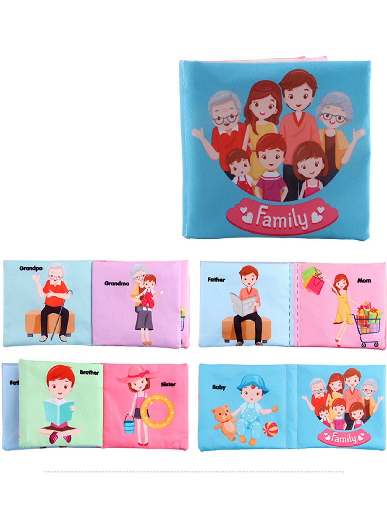 Infant Toddler Early Childhood Educational Cloth Book Tear Resistant Sound Resistant Paper Character Design
