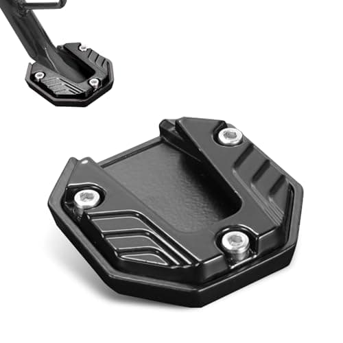 CyperFair Motorcycle Kickstand Pad Alloy Nonslip Side Support Extension Plate Antisink Parking Stand Foot Mount with Enlarged Bottom Universal Modification Accessory for Motorcycles Black