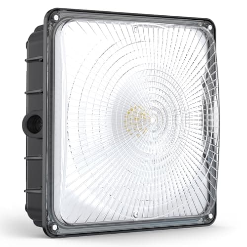 HYPERLITE LED Canopy Light 45W: 6300LM 5000K Daylight - 120-277V LED Canopy Lights Outdoor IP65 Waterproof for Workshop Carport Entrance - 1 Pack