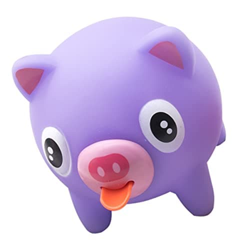TOYANDONA Squeeze Toy for Kids Pig Tongue Stick Out Animal Tongue Out Toy Squeeze Ball for Stress Relief Fun Kids Adults Birthday Party Favors Easter Basket Goodie Bag Stocking Stuffers Purple